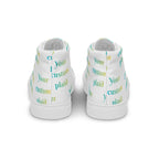 Men’s High Top Canvas Shoes Your Own Birthday Plaid - Scottish Squares