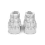 Men’s High Top Canvas Shoes Lung Cancer Awareness Plaid, White Ribbon, Supportive Gift - Scottish Squares