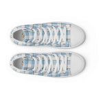 Men’s High Top Canvas Shoes Pink Cloud and Blue Lagoon Plaid - Scottish Squares