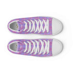 Men’s High Top Canvas Shoes Viola and Dull Lavender Plaid - Scottish Squares
