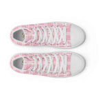 Men’s High Top Canvas Shoes Breast Cancer Awareness Plaid - Scottish Squares