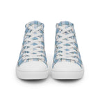Men’s High Top Canvas Shoes Pink Cloud and Blue Lagoon Plaid - Scottish Squares