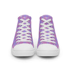 Men’s High Top Canvas Shoes Viola and Dull Lavender Plaid - Scottish Squares