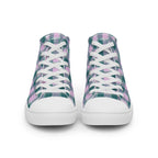 Men’s High Top Canvas Shoes Ming and Melanie Plaid - Scottish Squares