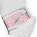 Men’s High Top Canvas Shoes Breast Cancer Awareness Plaid - Scottish Squares
