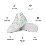 Men’s High Top Canvas Shoes Your Own Birthday Plaid - Scottish Squares