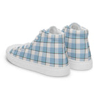 Men’s High Top Canvas Shoes Pink Cloud and Blue Lagoon Plaid - Scottish Squares