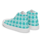 Men’s High Top Canvas Shoes Ovarian Cancer Awareness Plaid - Scottish Squares