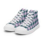 Men’s High Top Canvas Shoes Ming and Melanie Plaid - Scottish Squares