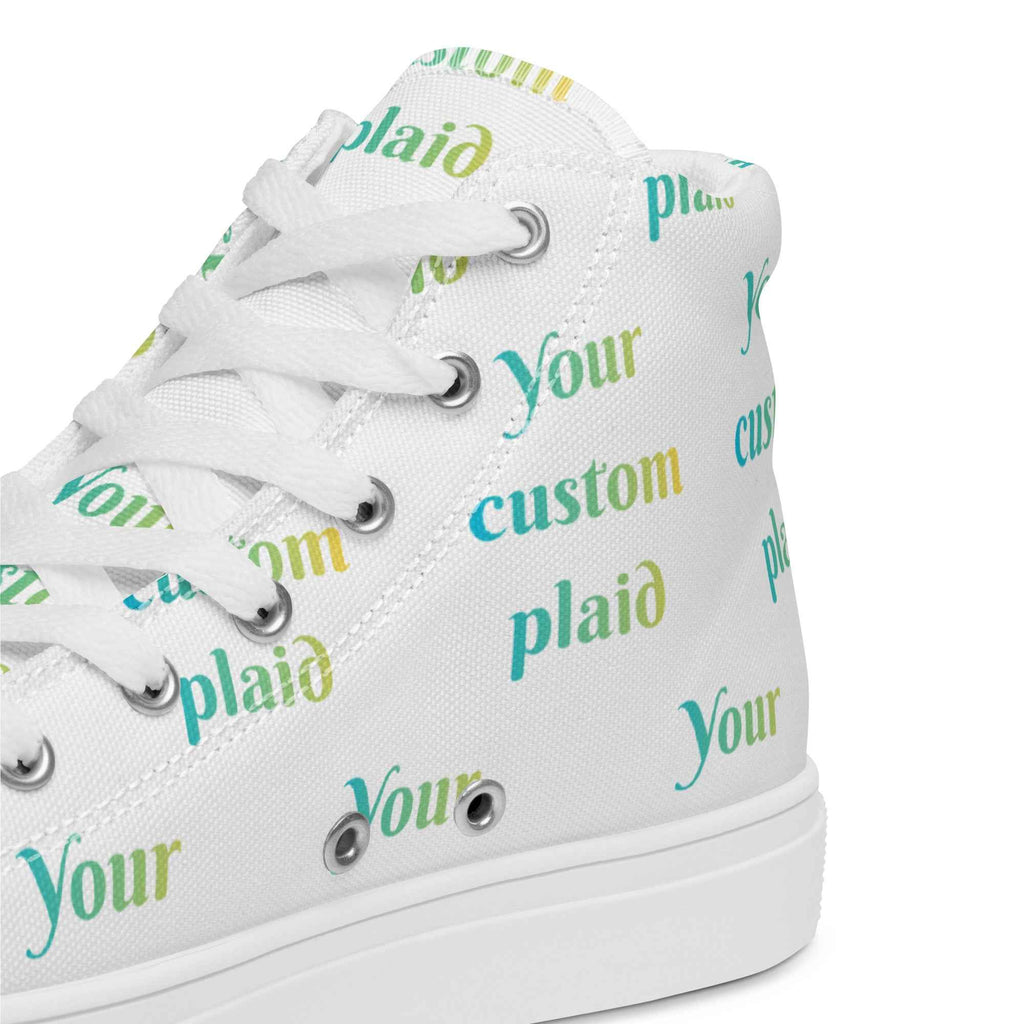 Men’s High Top Canvas Shoes Your Own Birthday Plaid - Scottish Squares