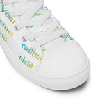 Men’s High Top Canvas Shoes Your Own Birthday Plaid - Scottish Squares