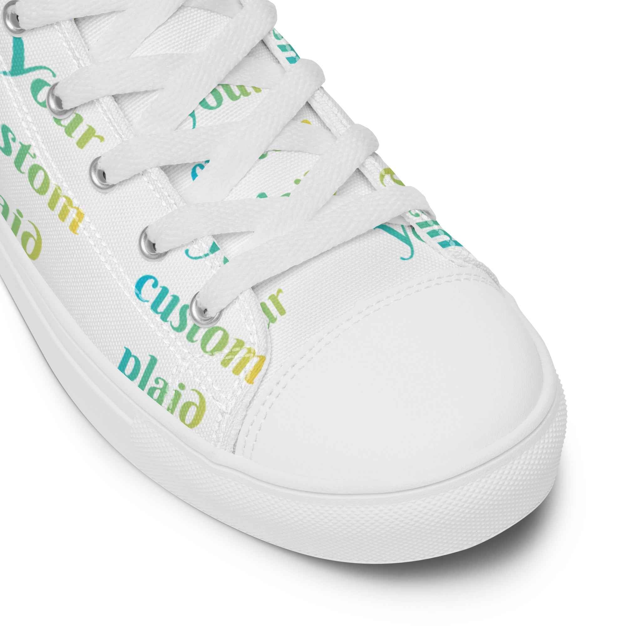 Men’s High Top Canvas Shoes Your Own Birthday Plaid - Scottish Squares