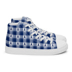 Men’s High Top Canvas Shoes Colorectal Cancer Awareness Plaid, Dark Blue Ribbon, Supportive Gift 13 - Scottish Squares
