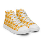 Men’s High Top Canvas Shoes Kidney Cancer Awareness Plaid, Orange Ribbon, Supportive Gift - Scottish Squares
