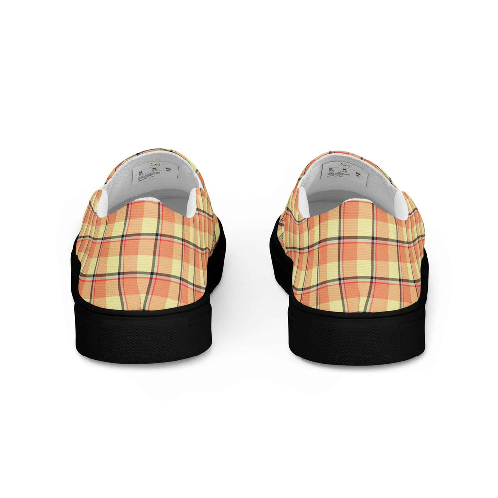 Men’s Slip-On Canvas Shoes Claystone and Morning Mist Plaid - Scottish Squares