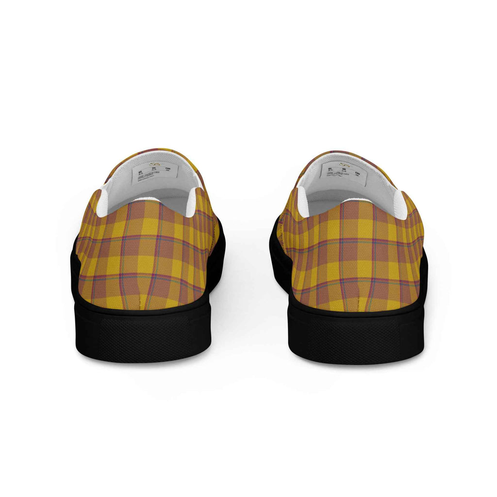Men’s Slip-On Canvas Shoes Potters Clay and Pizza Plaid - Scottish Squares