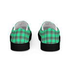Men’s Slip-On Canvas Shoes Spring Green and Finlandia Plaid - Scottish Squares