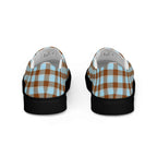 Men’s Slip-On Canvas Shoes Blizzard Blue and Livid Brown Plaid - Scottish Squares