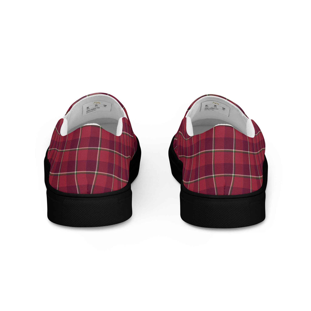 Men’s Slip-On Canvas Shoes Old Brick and Cab Sav Plaid - Scottish Squares