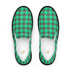 Men’s Slip-On Canvas Shoes Spring Green and Finlandia Plaid 13 - Scottish Squares