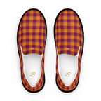 Men’s Slip-On Canvas Shoes Tahiti Gold and Rose Bud Cherry Plaid 13 - Scottish Squares