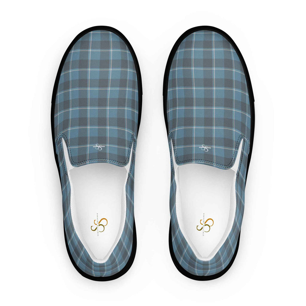 Men’s Slip-On Canvas Shoes Hoki and Shuttle Gray Plaid 13 - Scottish Squares