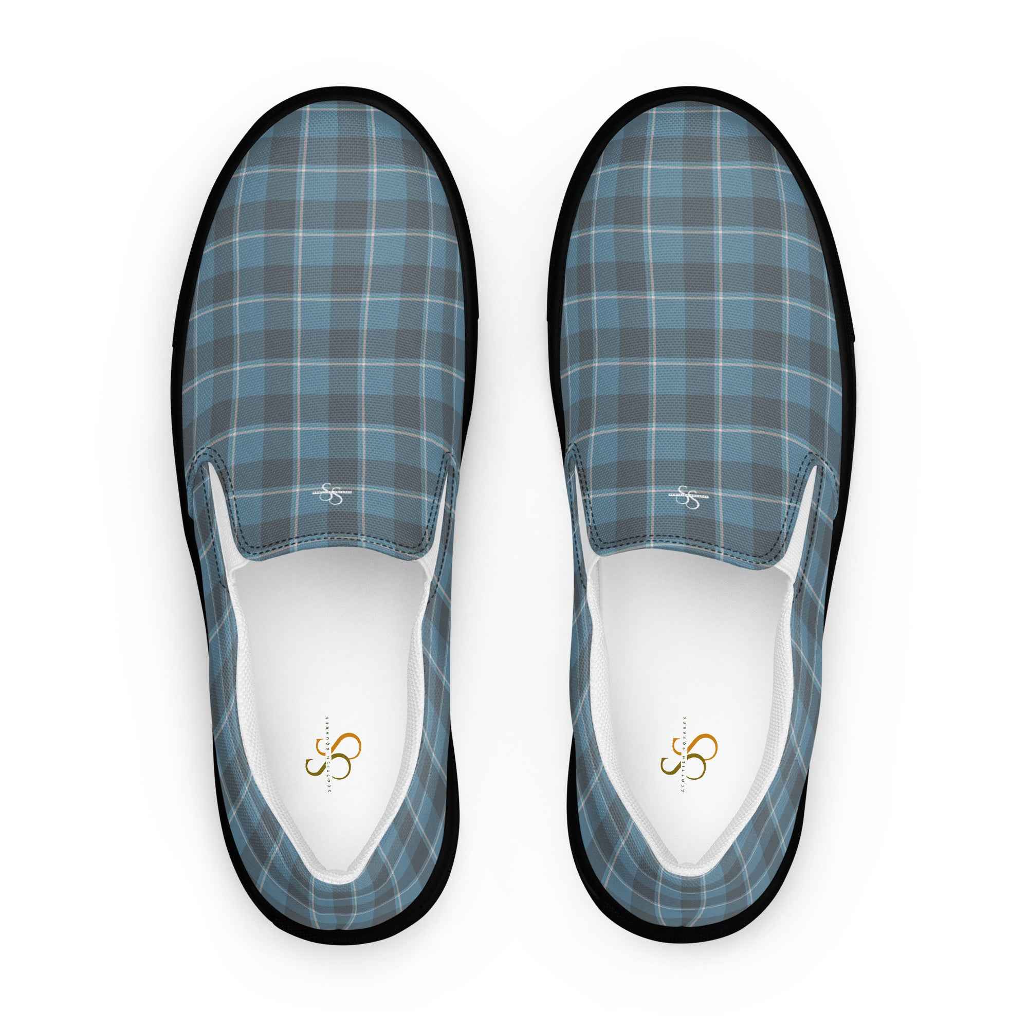 Men’s Slip-On Canvas Shoes Hoki and Shuttle Gray Plaid 13 - Scottish Squares