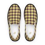 Men’s Slip-On Canvas Shoes Flax and Livid Brown Plaid 13 - Scottish Squares