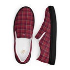 Men’s Slip-On Canvas Shoes Old Brick and Cab Sav Plaid - Scottish Squares