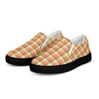 Men’s Slip-On Canvas Shoes Claystone and Morning Mist Plaid - Scottish Squares
