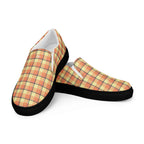Men’s Slip-On Canvas Shoes Claystone and Morning Mist Plaid - Scottish Squares