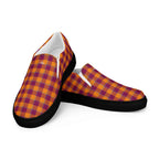 Men’s Slip-On Canvas Shoes Tahiti Gold and Rose Bud Cherry Plaid - Scottish Squares