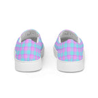 Men’s Slip-On Canvas Shoes Mauve and Coastal Mist Plaid - Scottish Squares