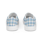 Men’s Slip-On Canvas Shoes Pink Cloud and Blue Lagoon Plaid - Scottish Squares