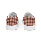 Men’s Slip-On Canvas Shoes Whiskey and Livid Brown Plaid - Scottish Squares