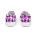 Men’s Slip-On Canvas Shoes Pancreatic Cancer Awareness Plaid - Scottish Squares