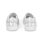 Men’s Slip-On Canvas Shoes Lung Cancer Awareness Plaid, White Ribbon, Supportive Gift - Scottish Squares