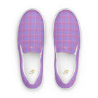 Men’s Slip-On Canvas Shoes Viola and Dull Lavender Plaid 13 - Scottish Squares