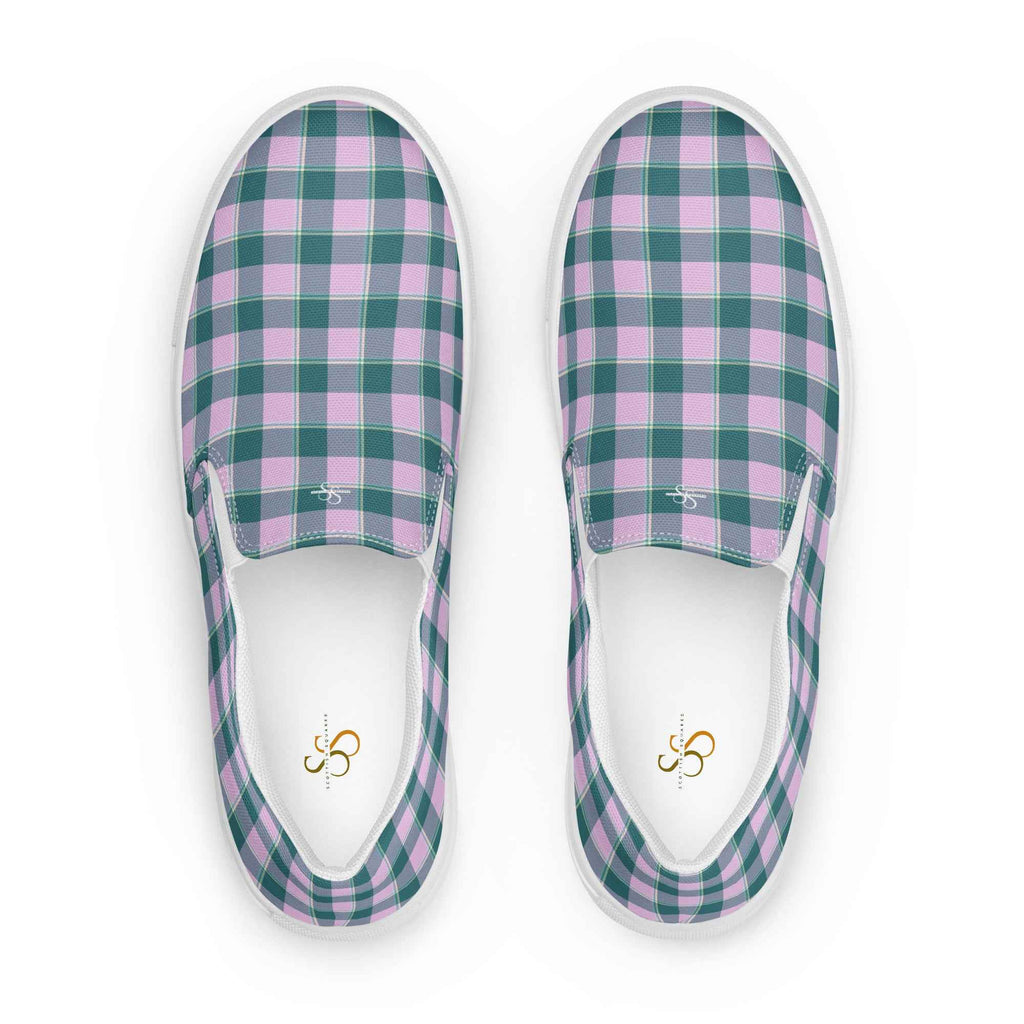Men’s Slip-On Canvas Shoes Ming and Melanie Plaid 13 - Scottish Squares