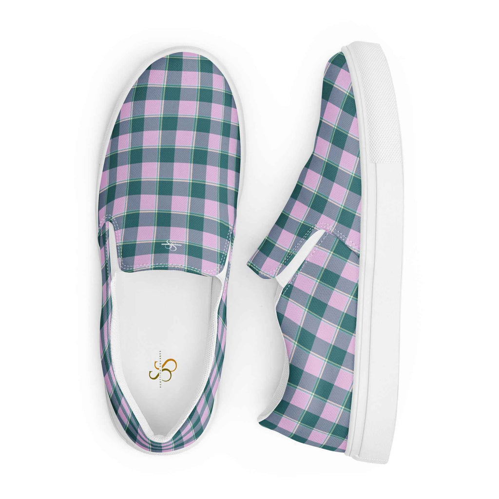 Men’s Slip-On Canvas Shoes Ming and Melanie Plaid - Scottish Squares