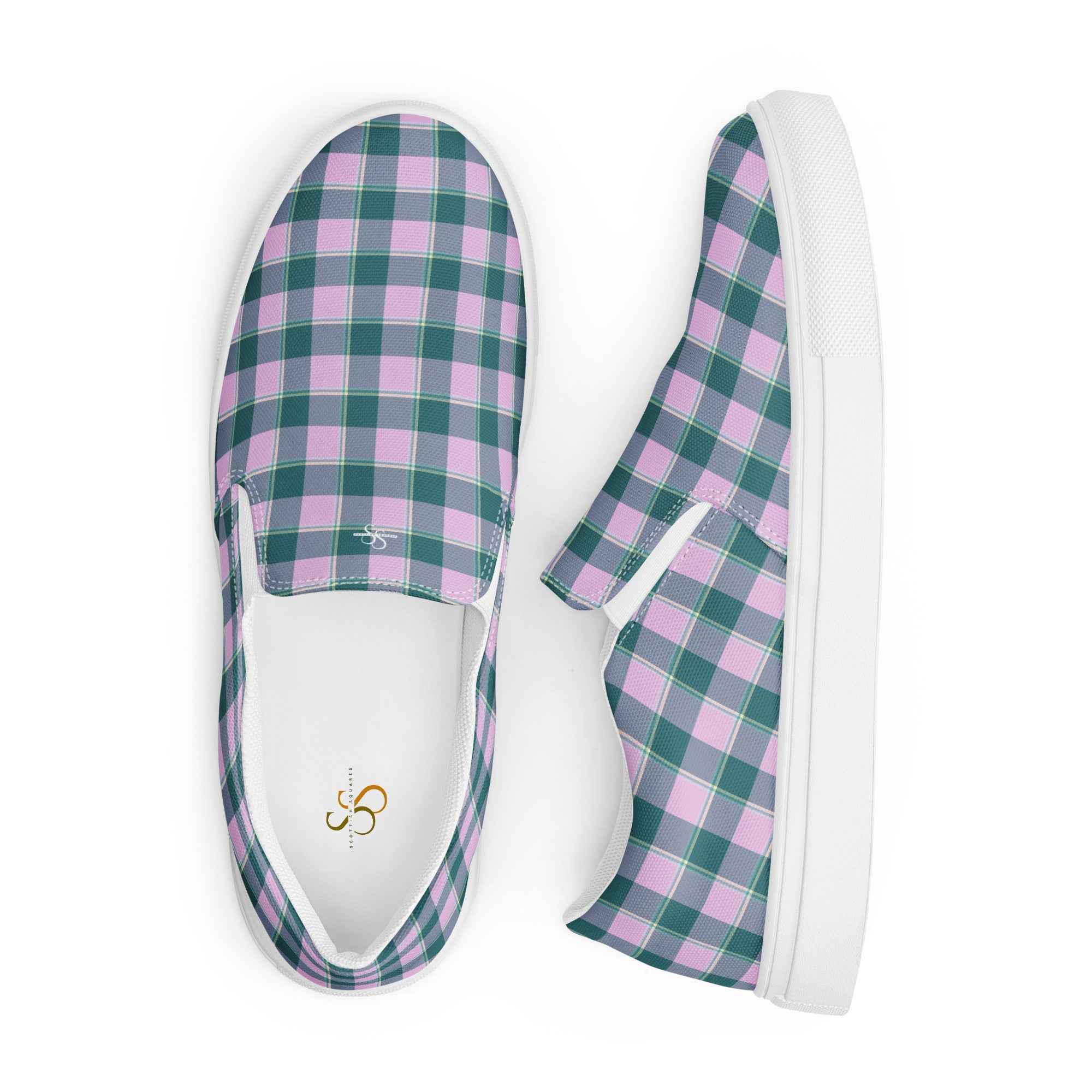 Men’s Slip-On Canvas Shoes Ming and Melanie Plaid - Scottish Squares