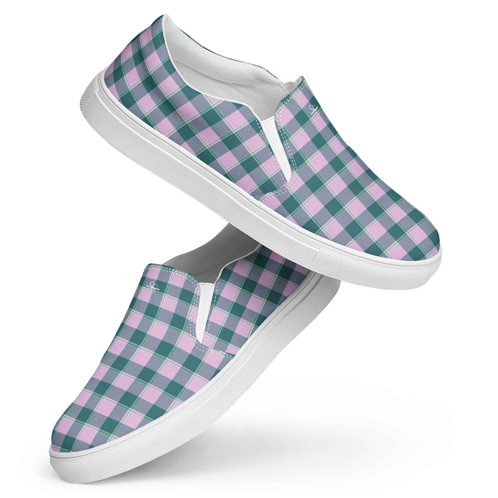 Men’s Slip-On Canvas Shoes Ming and Melanie Plaid - Scottish Squares