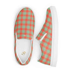 Men’s Slip-On Canvas Shoes Spring Rain and Persimmon Plaid - Scottish Squares