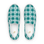 Men’s Slip-On Canvas Shoes Cervical Cancer Awareness Plaid, Teal Ribbon, Supportive Gift 13 - Scottish Squares