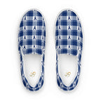 Men’s Slip-On Canvas Shoes Colorectal Cancer Awareness Plaid, Dark Blue Ribbon, Supportive Gift 13 - Scottish Squares