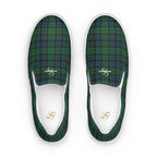 Men’s Slip-On Canvas Shoes Green Blue Orange Plaid Tartan