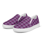 Men’s Slip-On Canvas Shoes Purple and Trendy Pink Plaid - Scottish Squares