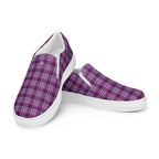 Men’s Slip-On Canvas Shoes Purple and Trendy Pink Plaid - Scottish Squares