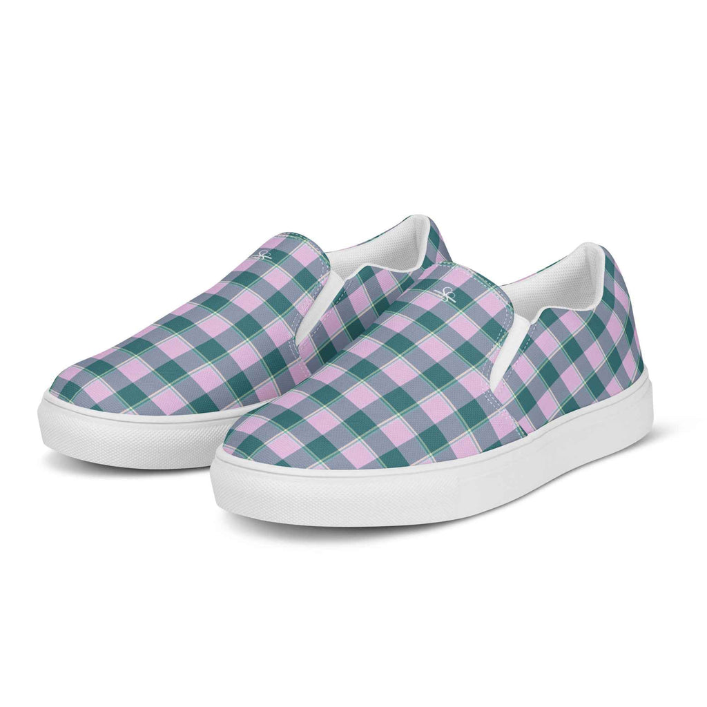 Men’s Slip-On Canvas Shoes Ming and Melanie Plaid - Scottish Squares