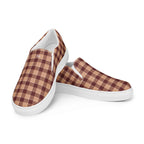 Men’s Slip-On Canvas Shoes Whiskey and Livid Brown Plaid - Scottish Squares